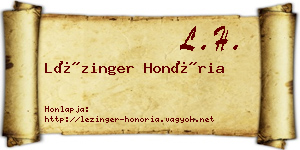 Lézinger Honória névjegykártya